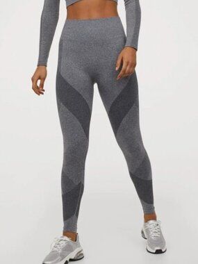 H&M Women's High Waist Seamless Leggings Small Dark Gray NWOT